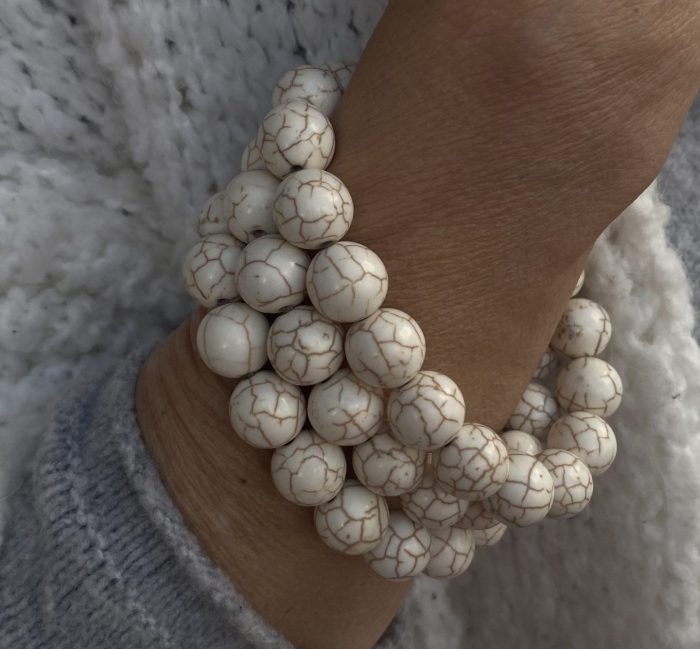 Pulsera Howlita Cruda A medida. Piedras Naturales