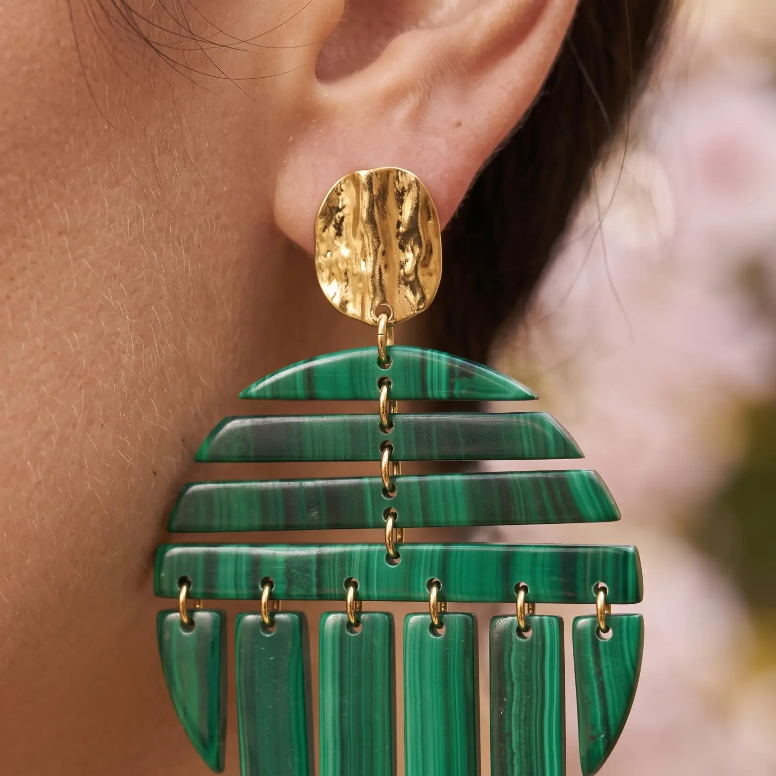 Pendientes Oasis Malaquita - Imagen 2