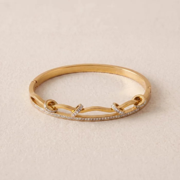 Pulsera Rígida Nudos Circonita