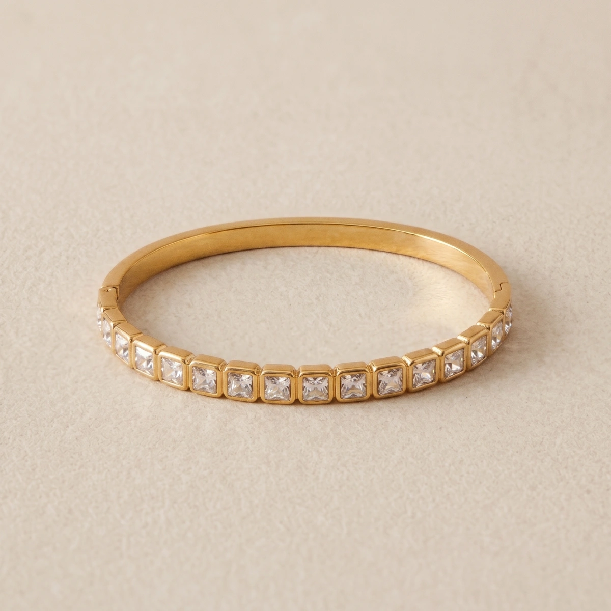 Pulsera Rígida Acero Inoxidable Circonita Kloreys