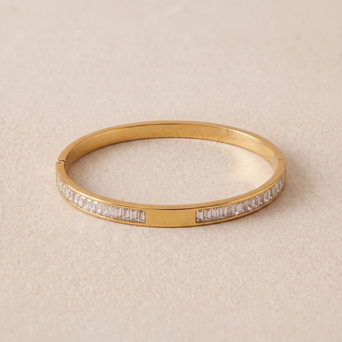 Pulsera Rígida Circonitas Baguette - Imagen 2