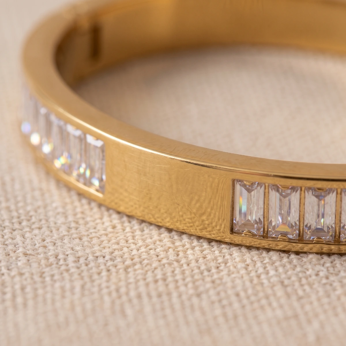 Pulsera Rígida Circonitas Baguette - Imagen 3
