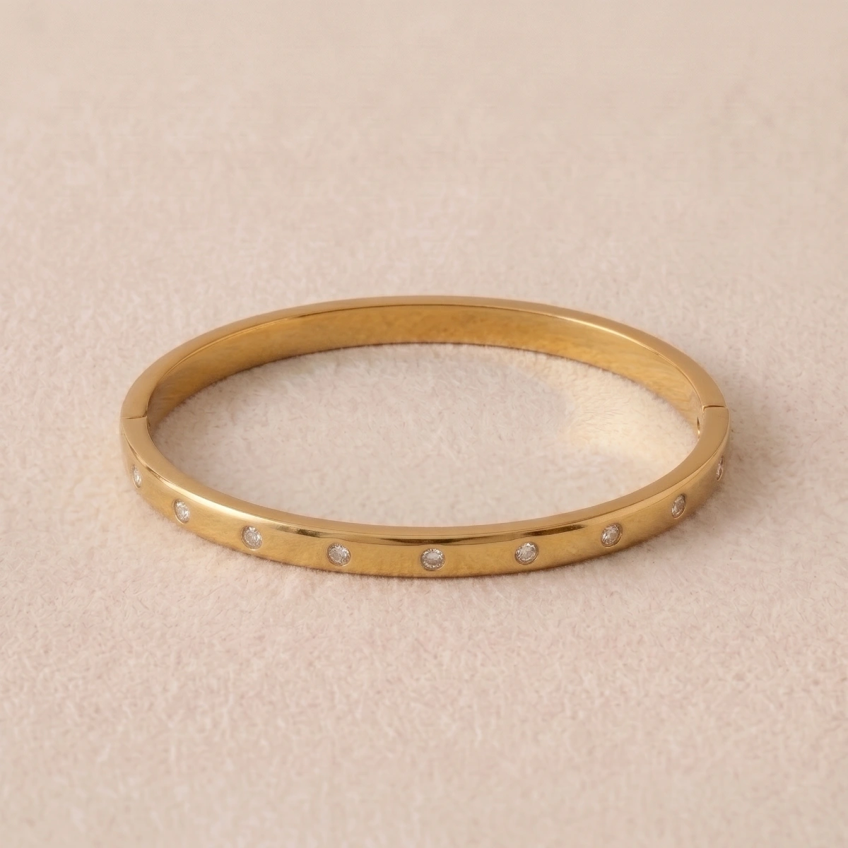 Pulsera Rígida Lisa Circonitas - Imagen 2